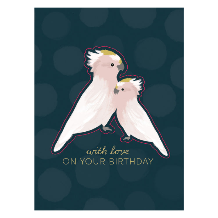 Premium Greeting Card BIRD SONG - Galah Love
